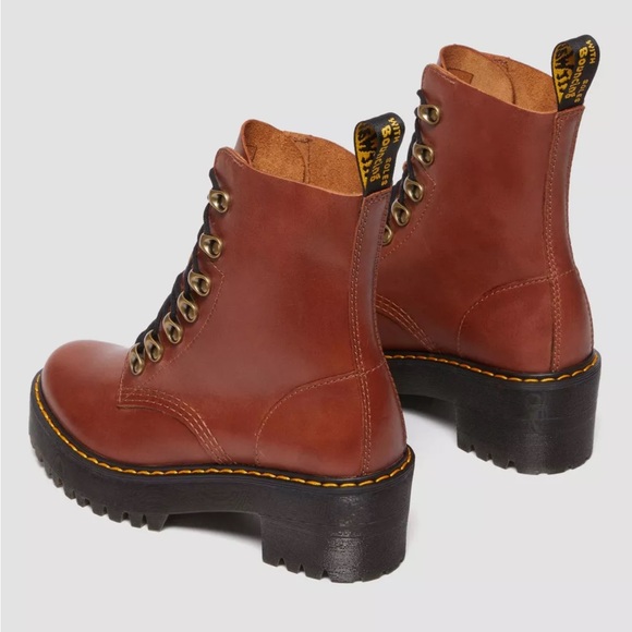 New Dr Martens Leona Farrier Leather Heeled Boots - 8 - Picture 3 of 8